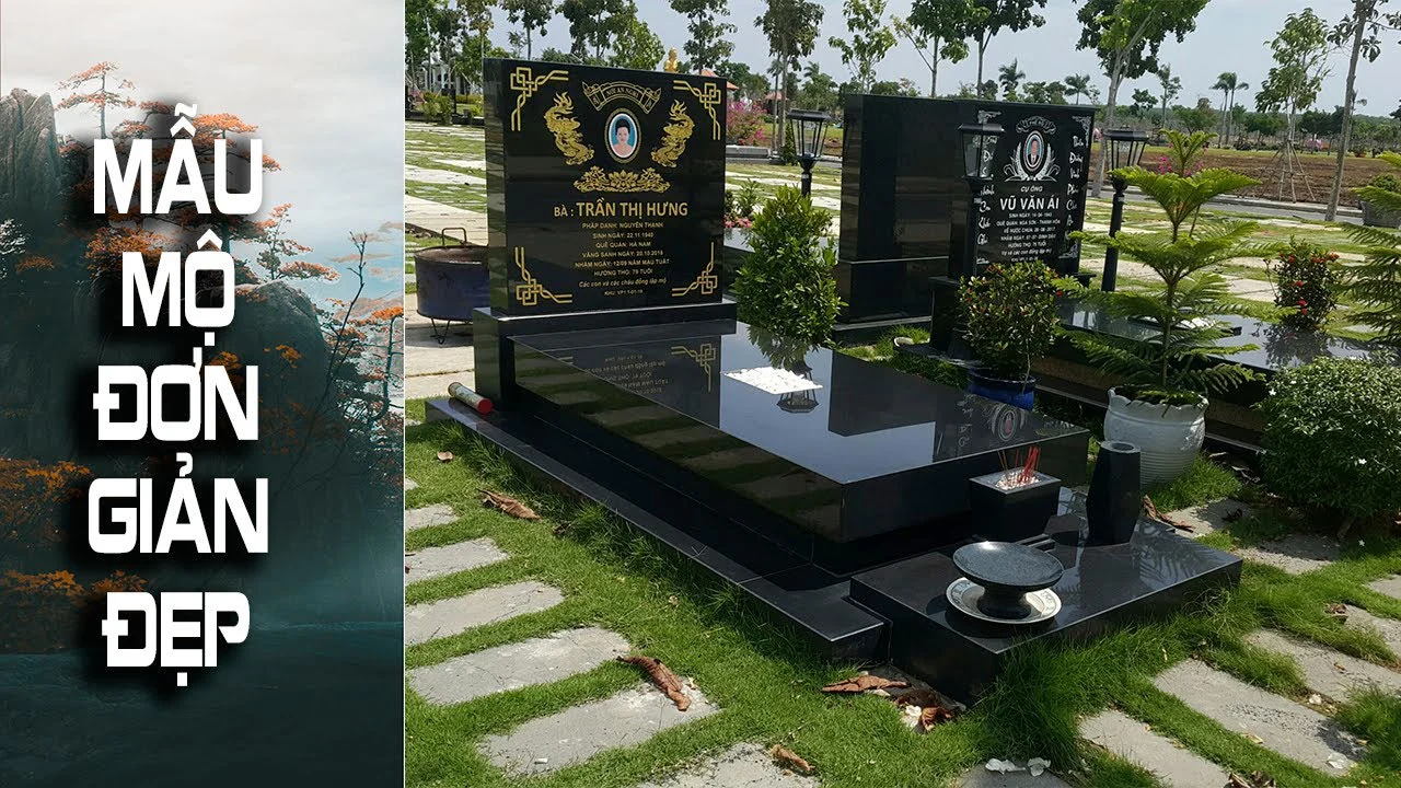 Bảng kích thước vàng cho mộ đá xanh đen đơn và đôi