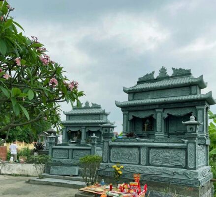 Mẫu khuôn viên lăng mộ đá xanh rêu gia tộc, quy hoạch đồng bộ