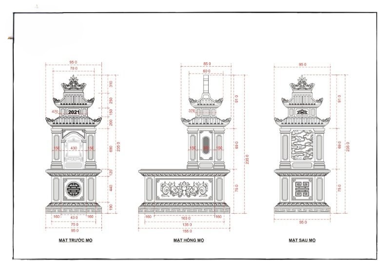 Cách chọn kích thước lăng mộ đá phù hợp gia đình